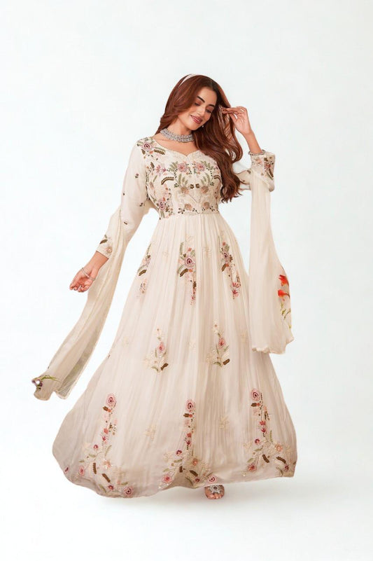 DD1607 Embroidery Kurta with Dupatta