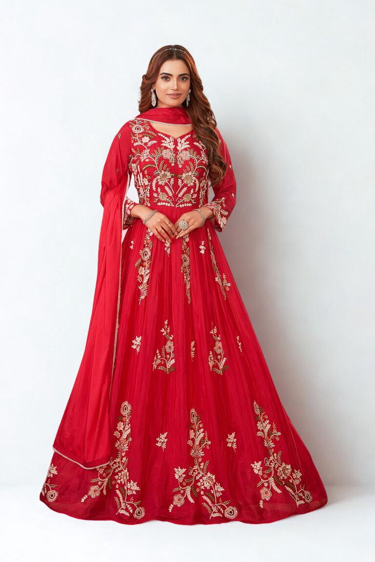 DD1607 Embroidery Kurta with Dupatta