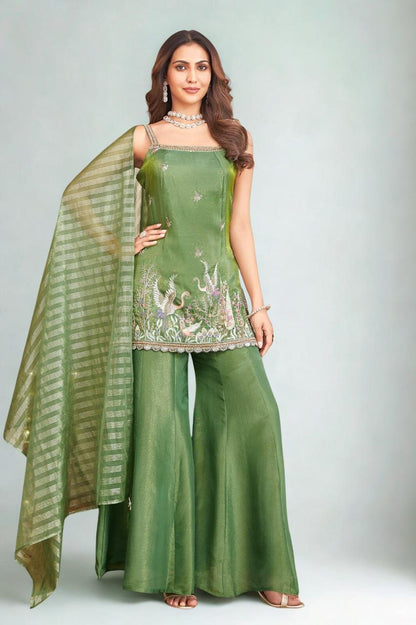 DD1608 Short Kurta and Sharara with Dupatta