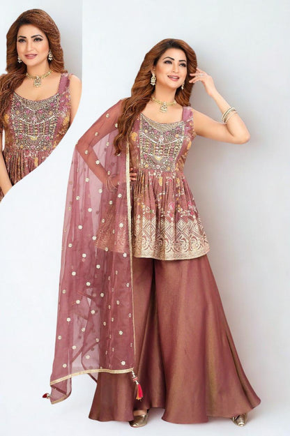 DD1608 Short Kurta and Sharara with Dupatta