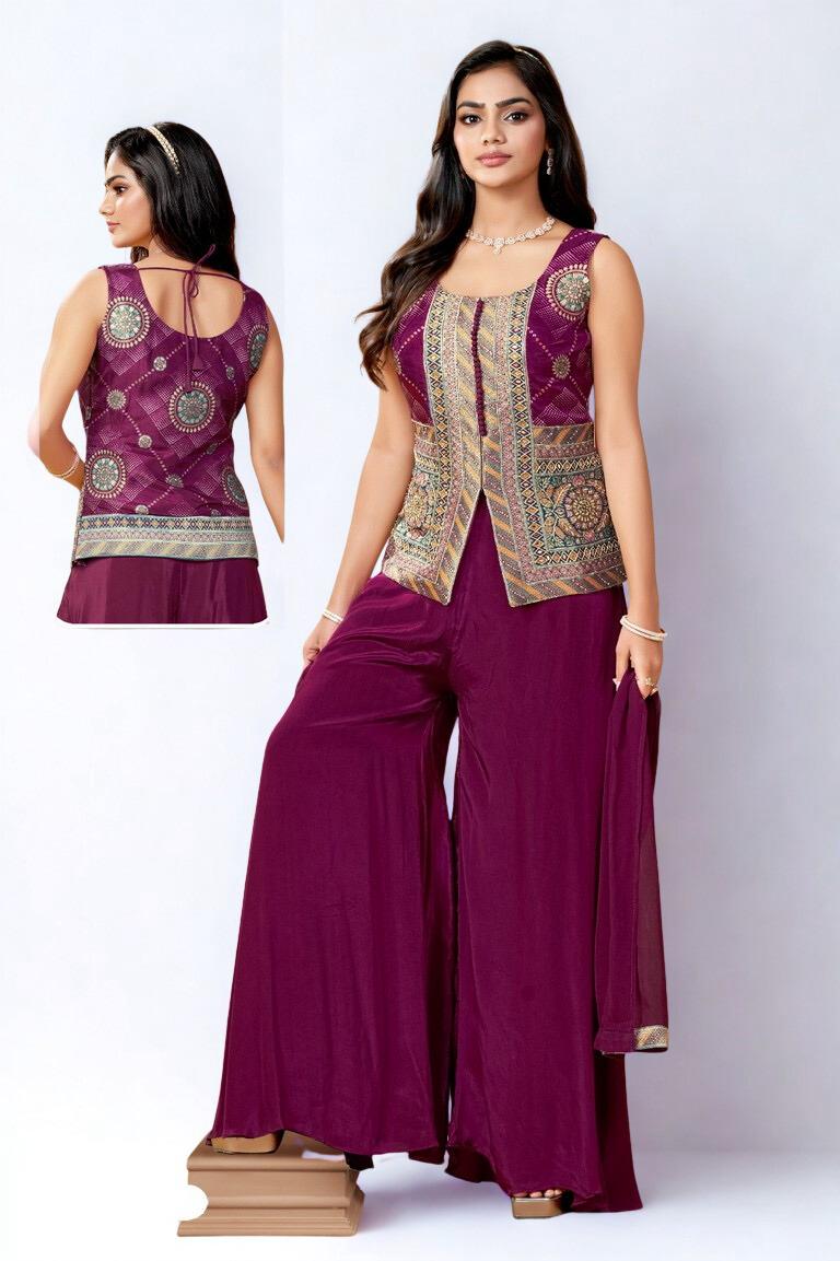 DD1605 Short Kurta and Sharara with Dupatta