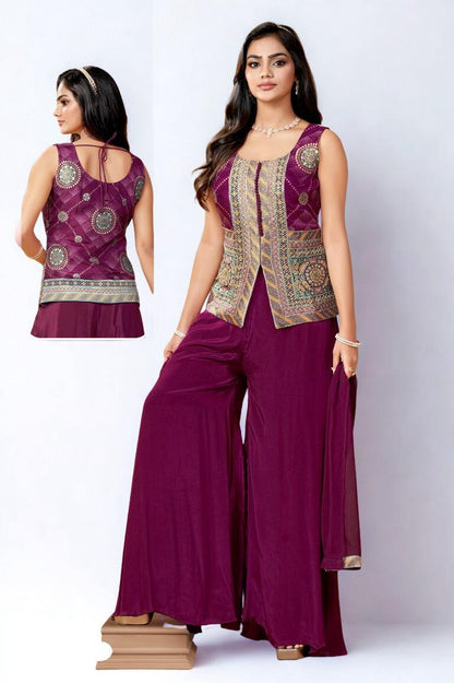 DD1605 Short Kurta and Sharara with Dupatta