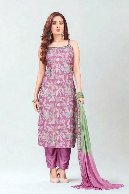 DD1606 Long printed Kurta with Dupatta